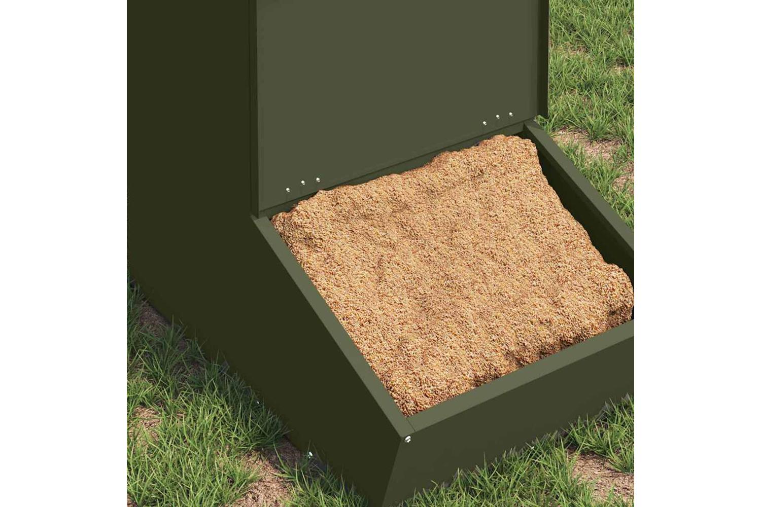 Vidaxl Pig Feeder Olive Green 55 X 38 X 76 Cm Cold-rolled Steel-3