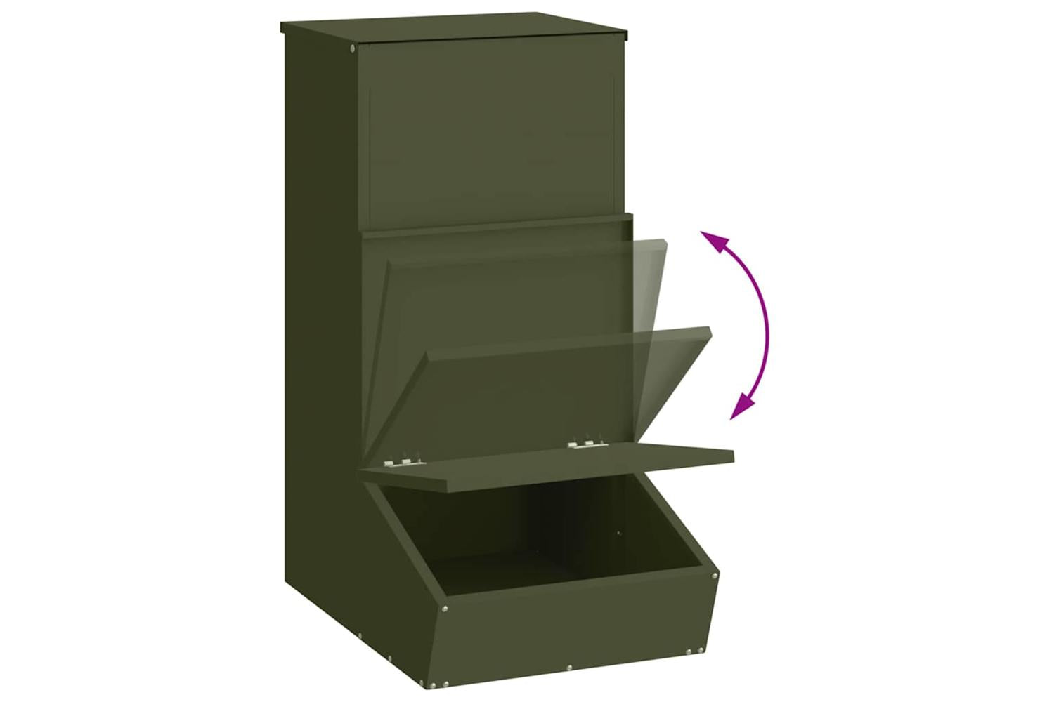 Vidaxl Pig Feeder Olive Green 55 X 38 X 76 Cm Cold-rolled Steel-10