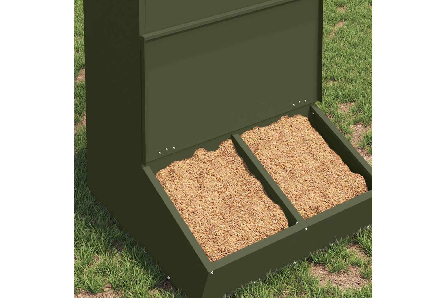 Vidaxl Pig Feeder Olive Green 55 X 51 X 915 Cm Cold-rolled Steel-3