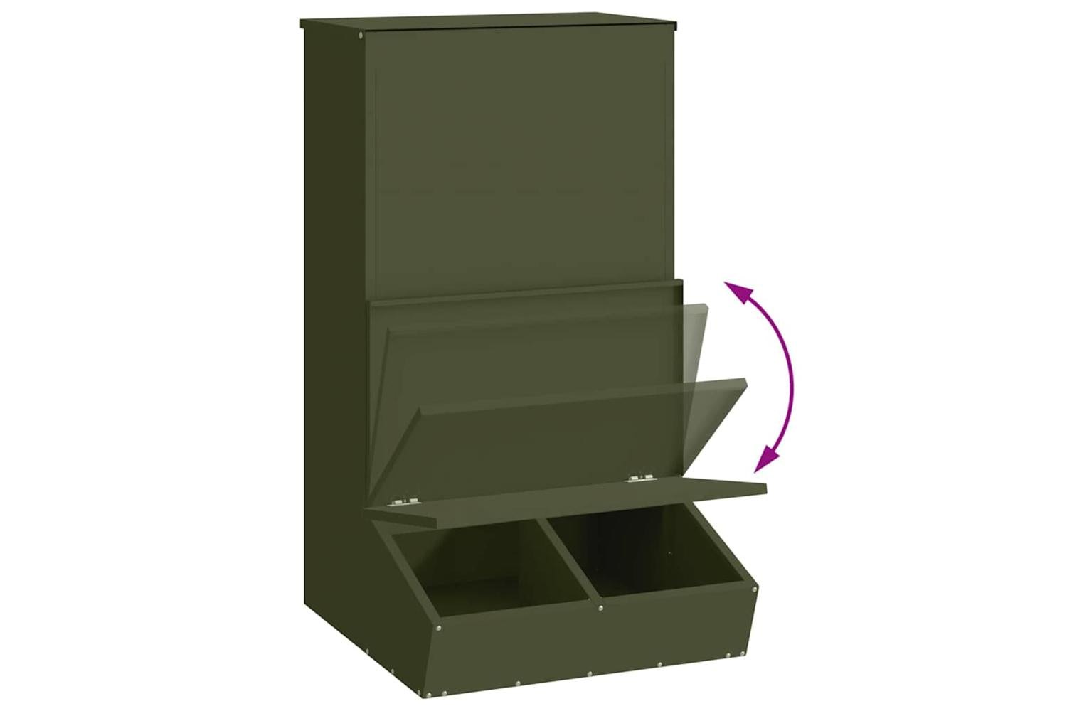 Vidaxl Pig Feeder Olive Green 55 X 51 X 915 Cm Cold-rolled Steel-10