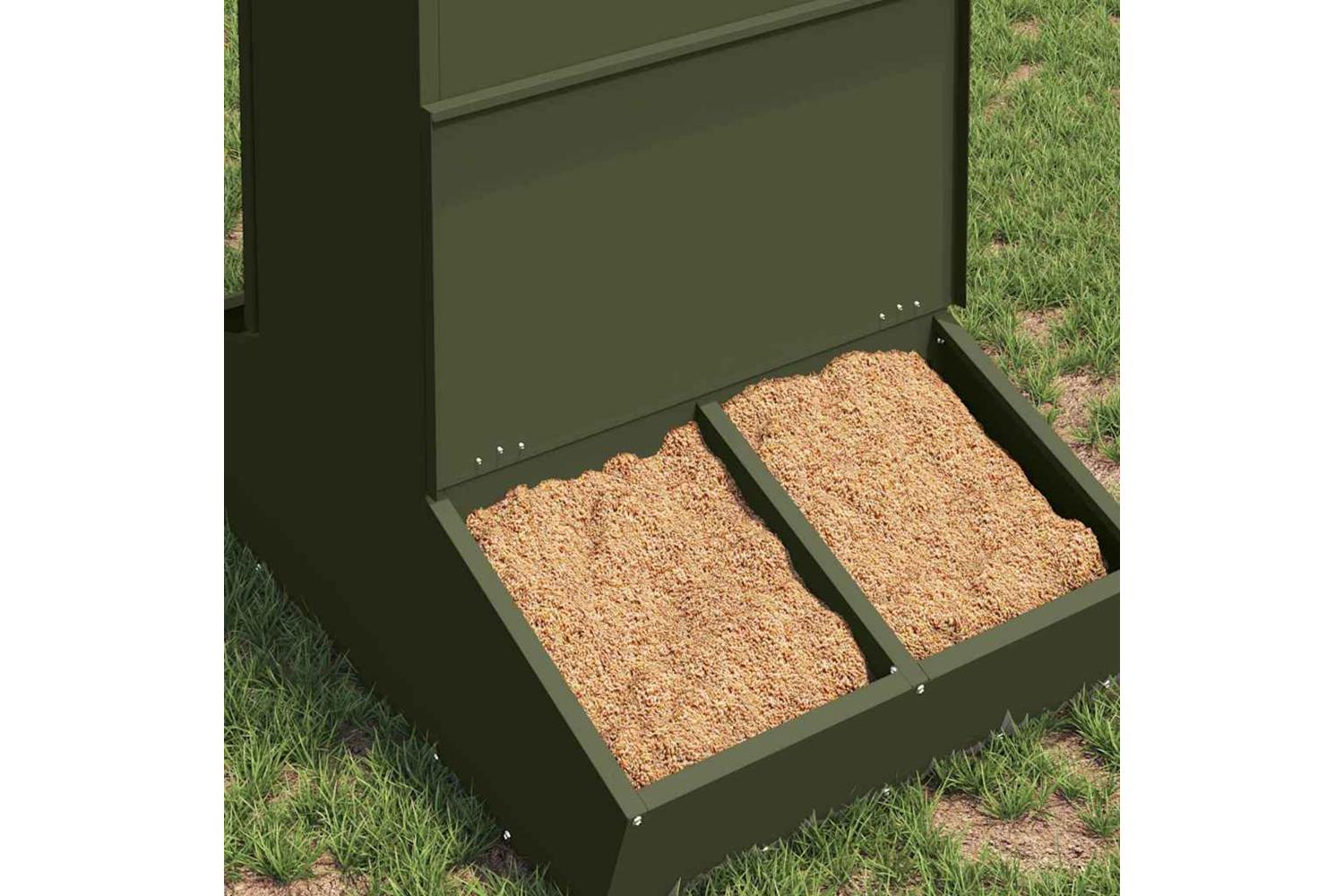 Vidaxl Pig Feeder Olive Green 82 X 51 X 915 Cm Cold-rolled Steel-3