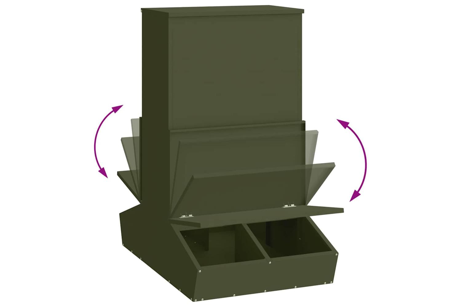 Vidaxl Pig Feeder Olive Green 82 X 51 X 915 Cm Cold-rolled Steel-10