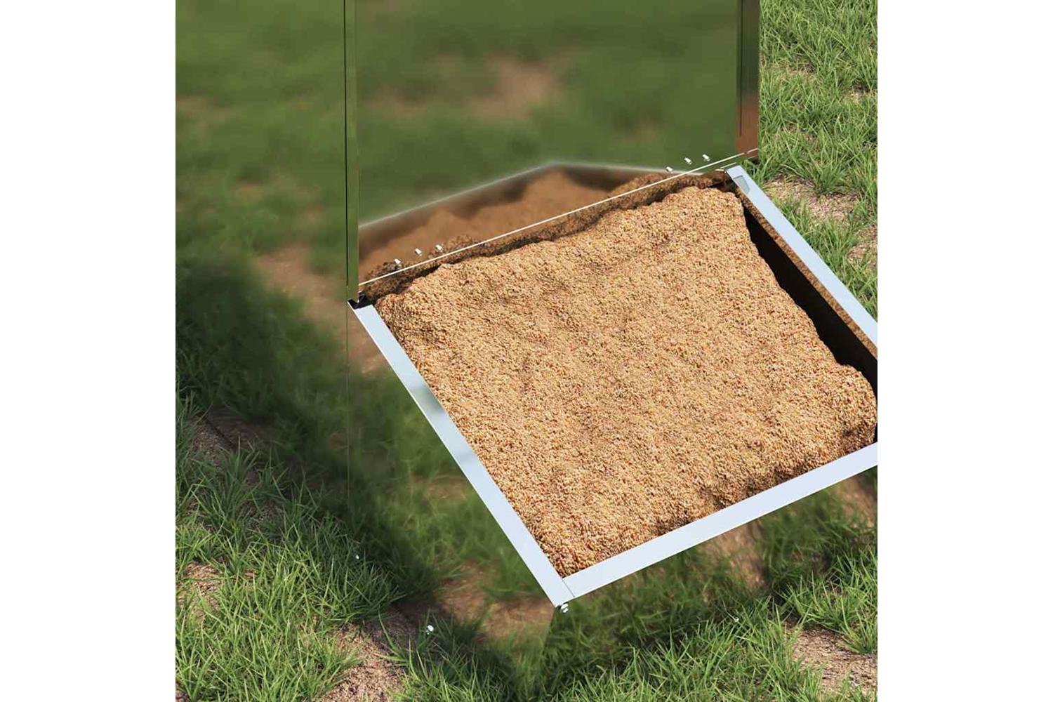Vidaxl Pig Feeder Silver 55 X 38 X 76 Cm Galvanised Steel-3