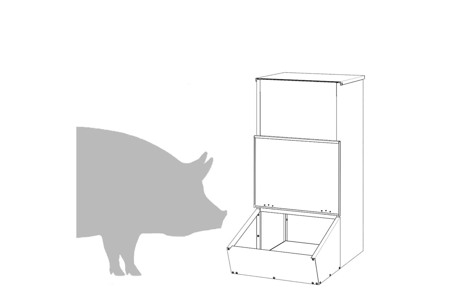 Vidaxl Pig Feeder Silver 55 X 38 X 76 Cm Galvanised Steel-9