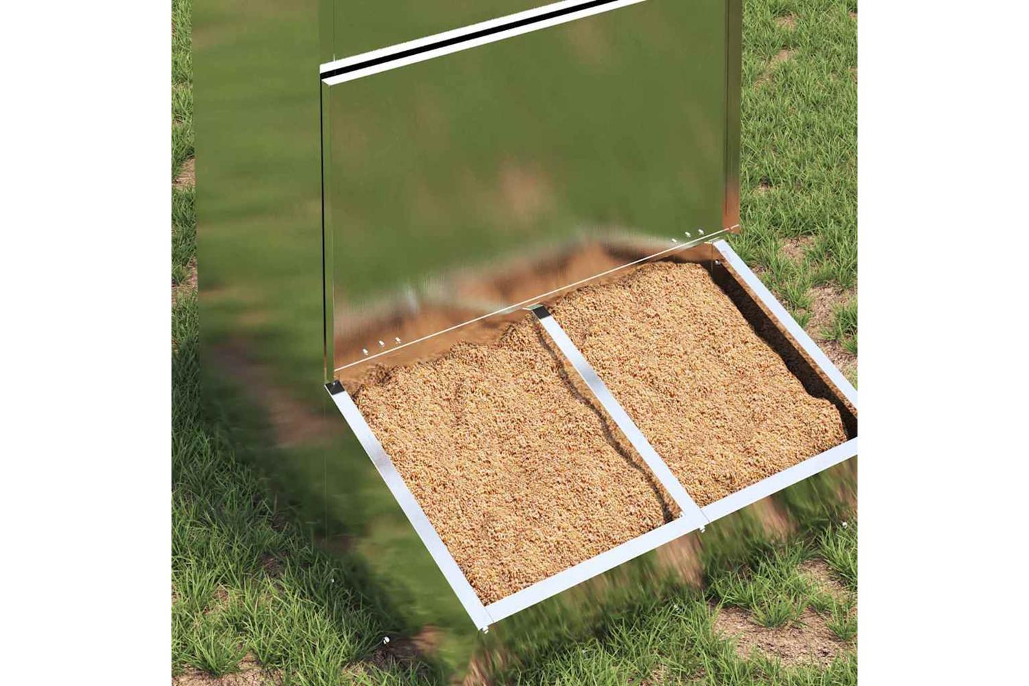 Vidaxl Pig Feeder Silver 55 X 51 X 915 Cm Galvanised Steel-3