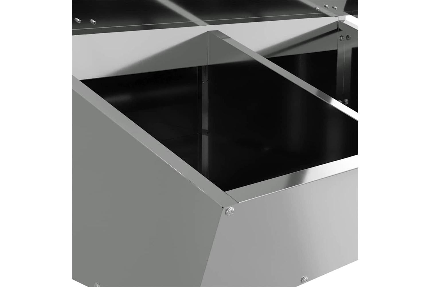 Vidaxl Pig Feeder Silver 55 X 51 X 915 Cm Galvanised Steel-7