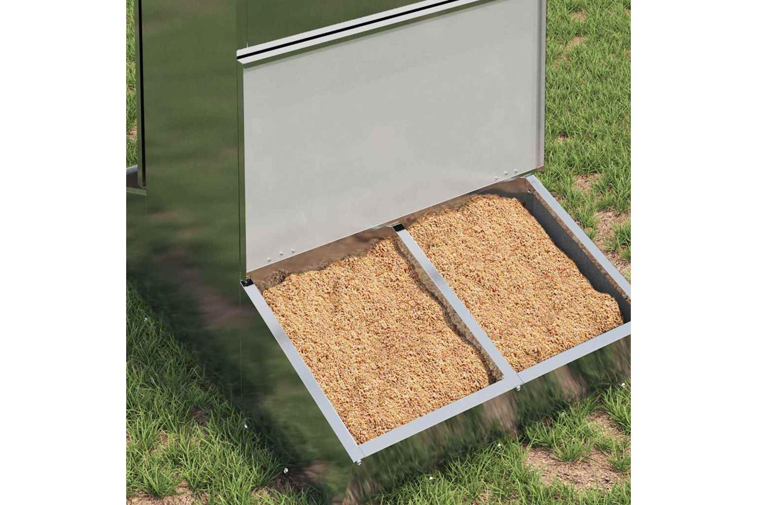 Vidaxl Pig Feeder Silver 82 X 51 X 915 Cm Galvanised Steel-3