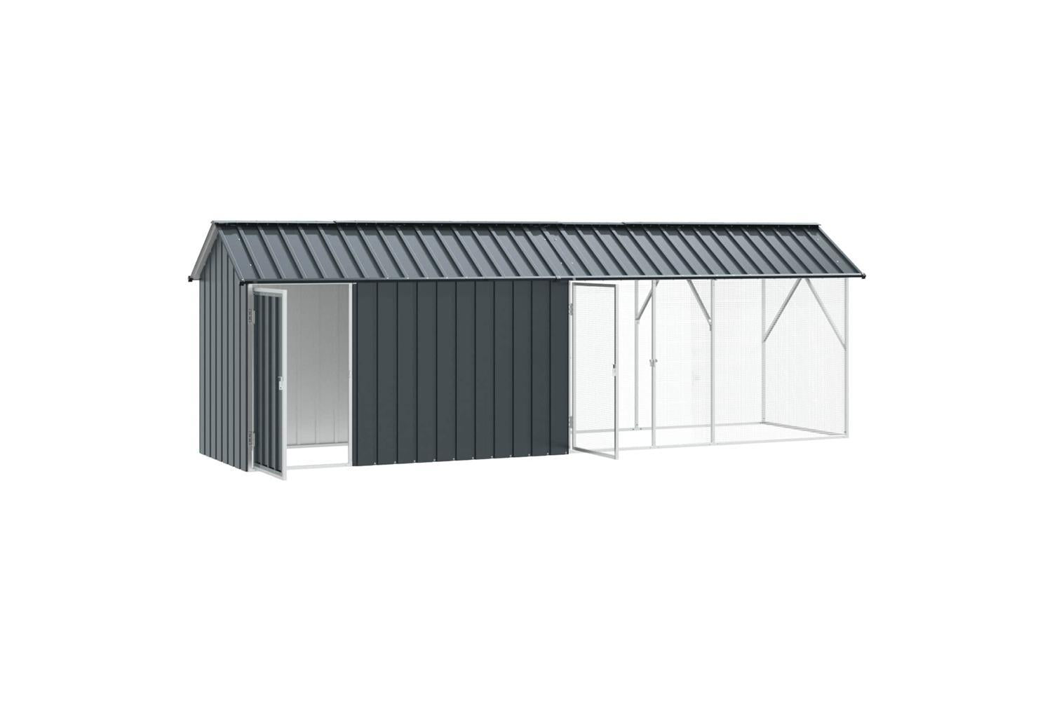 Vidaxl Bird Cage Anthracite 422 X 103 X 142 Cm Galvanised Steel-2