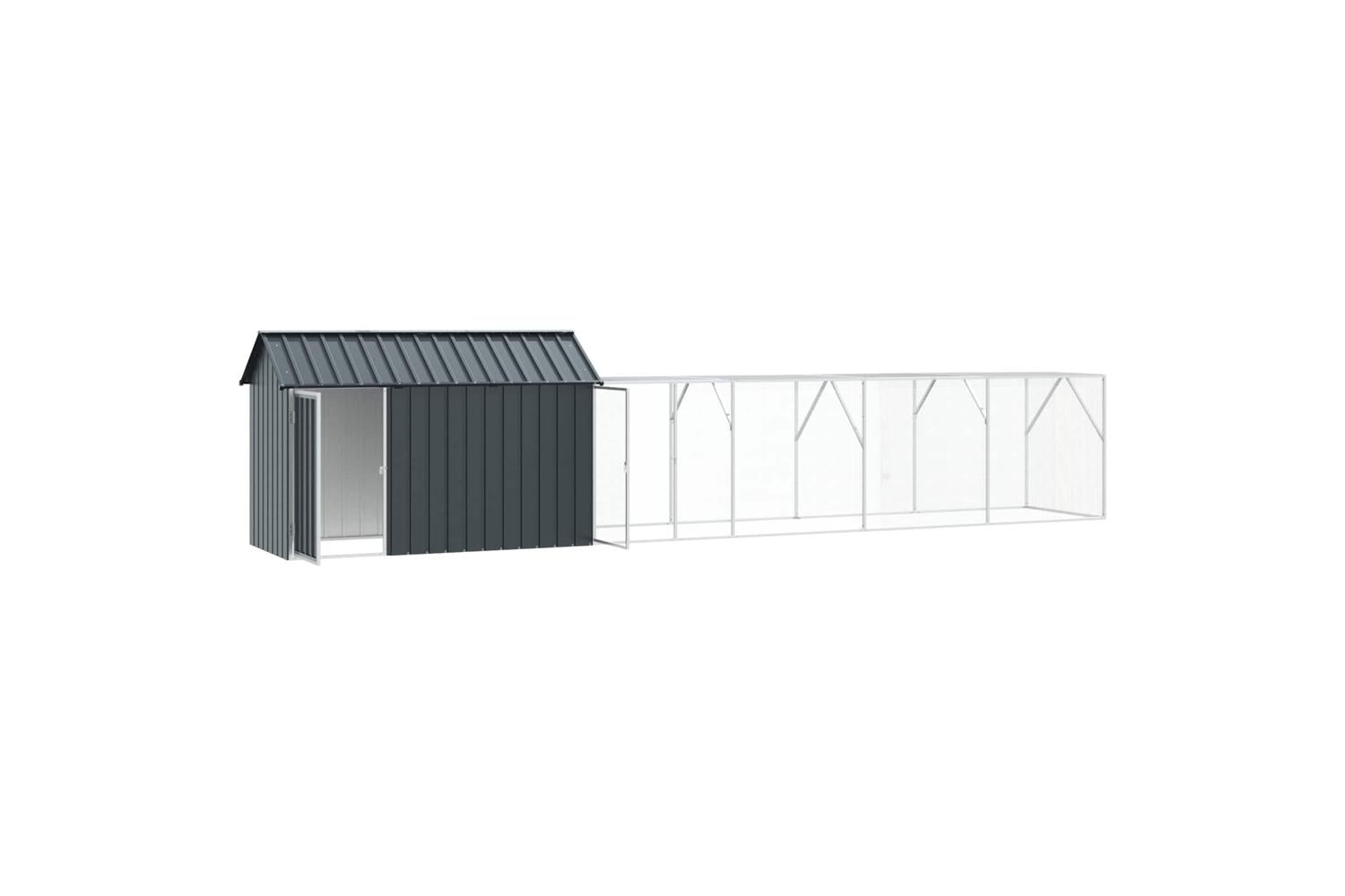 Vidaxl Bird Cage Anthracite 619 X 111 X 142 Cm Galvanised Steel-3