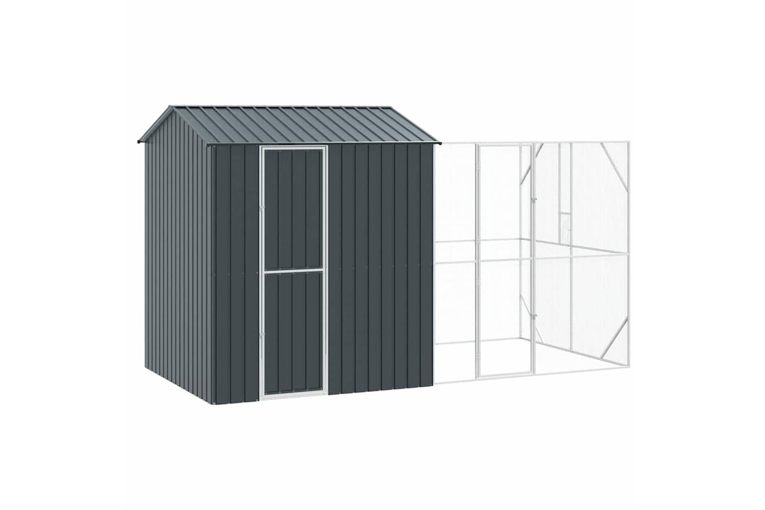 Vidaxl Bird Cage Anthracite 418 X 210 X 247 Cm Galvanised Steel-2