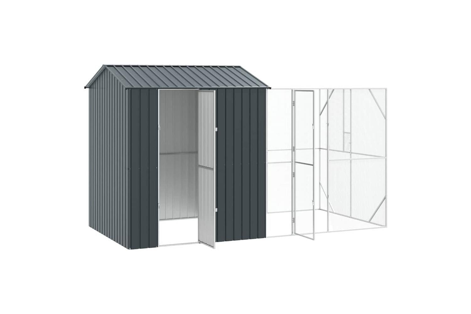 Vidaxl Bird Cage Anthracite 418 X 210 X 247 Cm Galvanised Steel-4