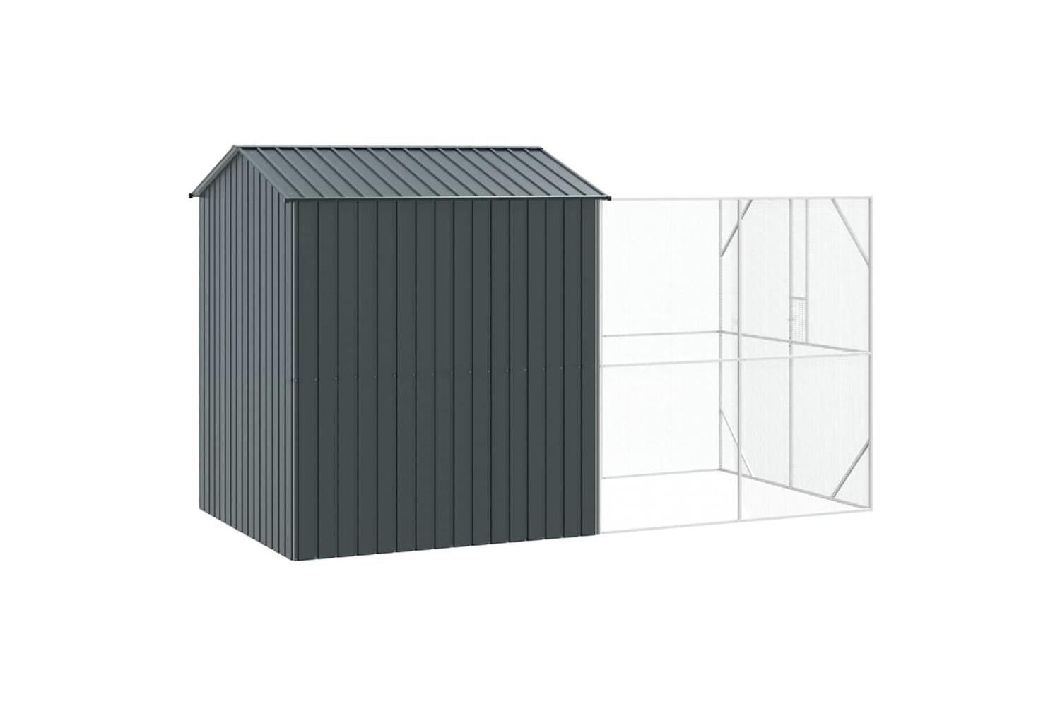 Vidaxl Bird Cage Anthracite 418 X 210 X 247 Cm Galvanised Steel-5