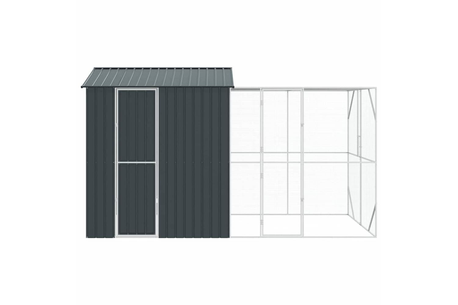 Vidaxl Bird Cage Anthracite 418 X 210 X 247 Cm Galvanised Steel-6