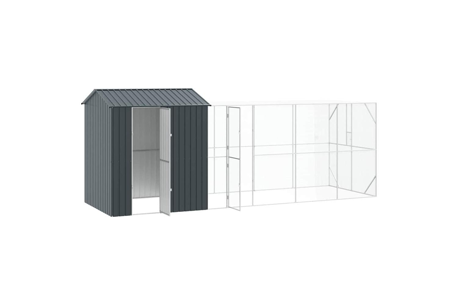 Vidaxl Bird Cage Anthracite 621 X 208 X 247 Cm Galvanised Steel-4