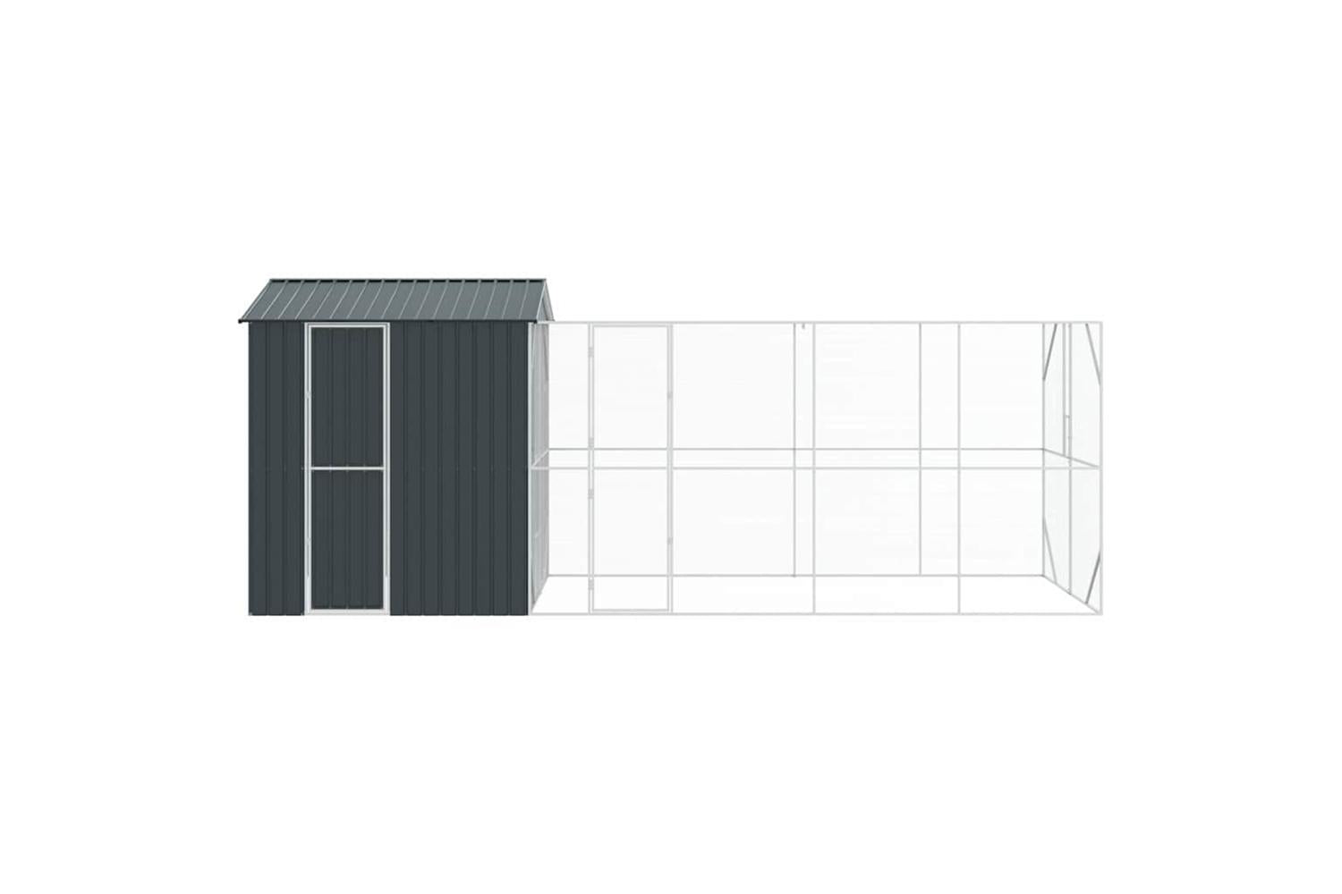 Vidaxl Bird Cage Anthracite 621 X 208 X 247 Cm Galvanised Steel-6
