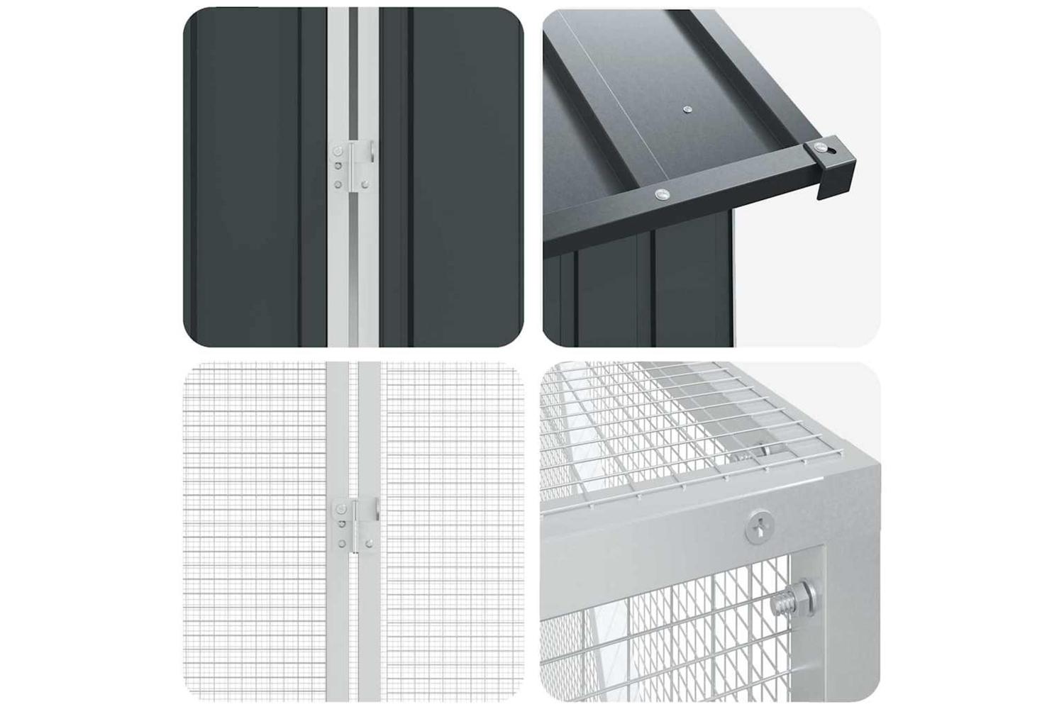 Vidaxl Bird Cage Anthracite 621 X 208 X 247 Cm Galvanised Steel-8