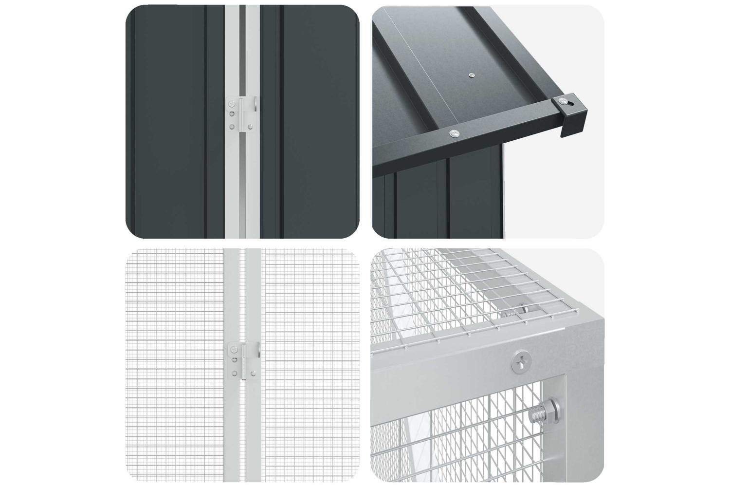 Vidaxl Bird Cage Anthracite 824 X 208 X 247 Cm Galvanised Steel-6