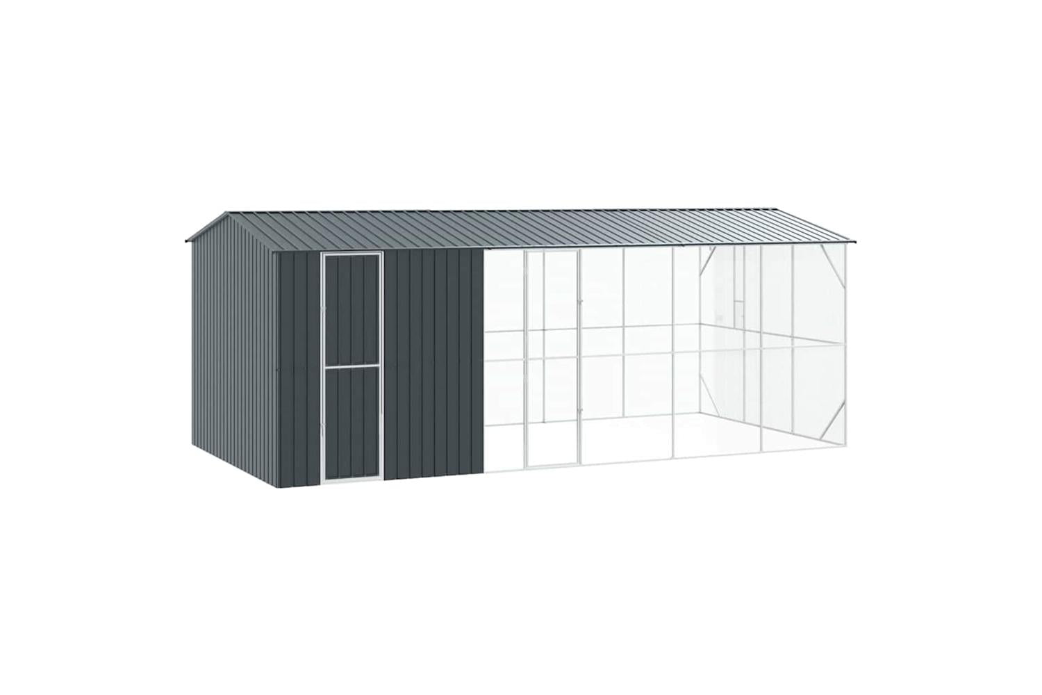 Vidaxl Bird Cage Anthracite 645 X 310 X 247 Cm Galvanised Steel-2