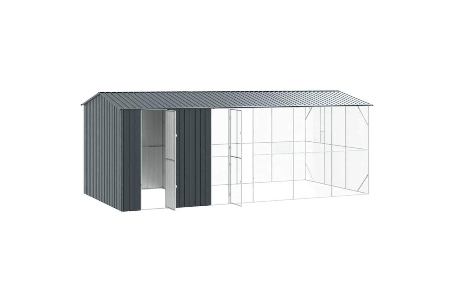 Vidaxl Bird Cage Anthracite 645 X 310 X 247 Cm Galvanised Steel-4
