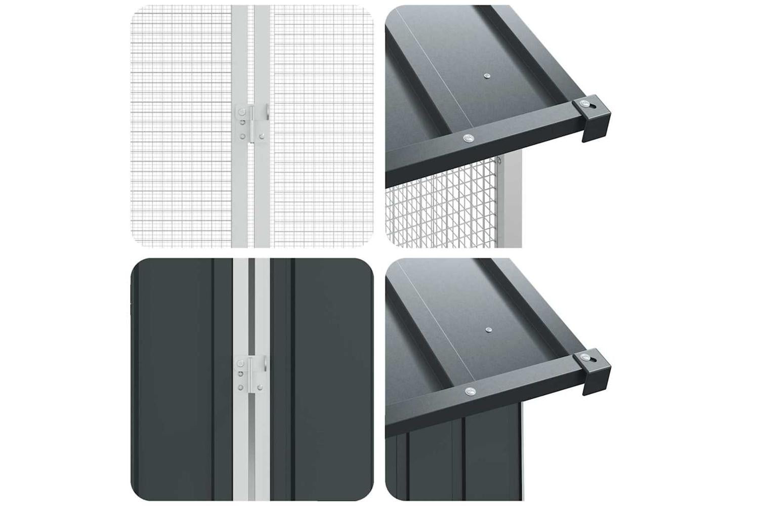 Vidaxl Bird Cage Anthracite 645 X 310 X 247 Cm Galvanised Steel-8