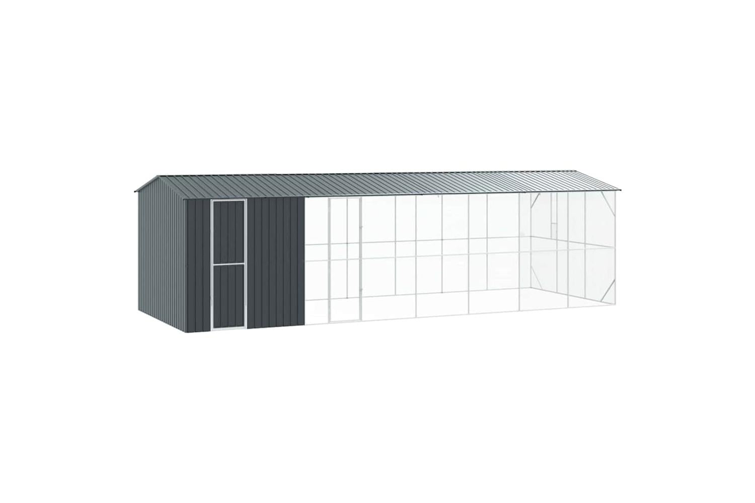 Vidaxl Bird Cage Anthracite 860 X 310 X 247 Cm Galvanised Steel-2