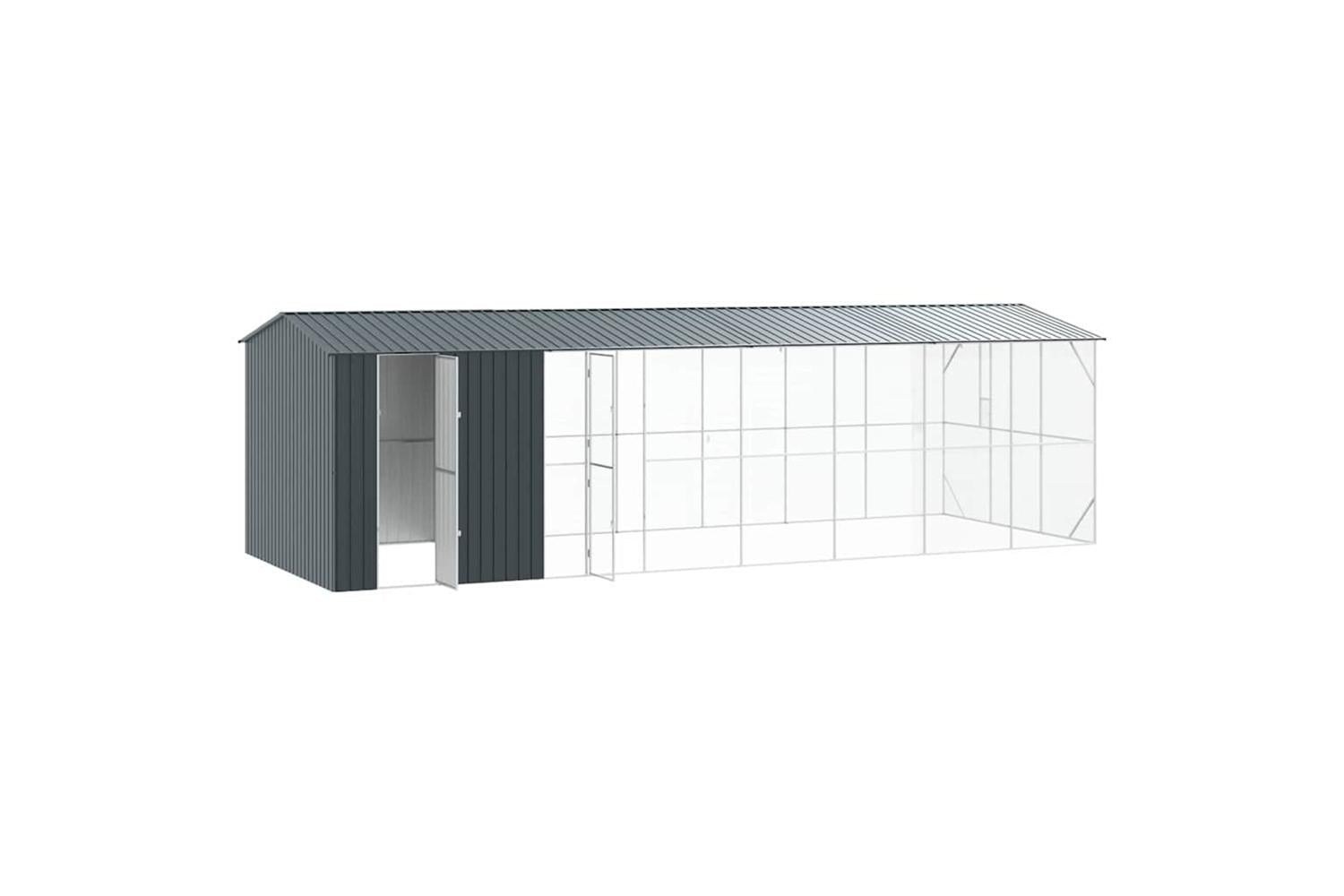 Vidaxl Bird Cage Anthracite 860 X 310 X 247 Cm Galvanised Steel-4