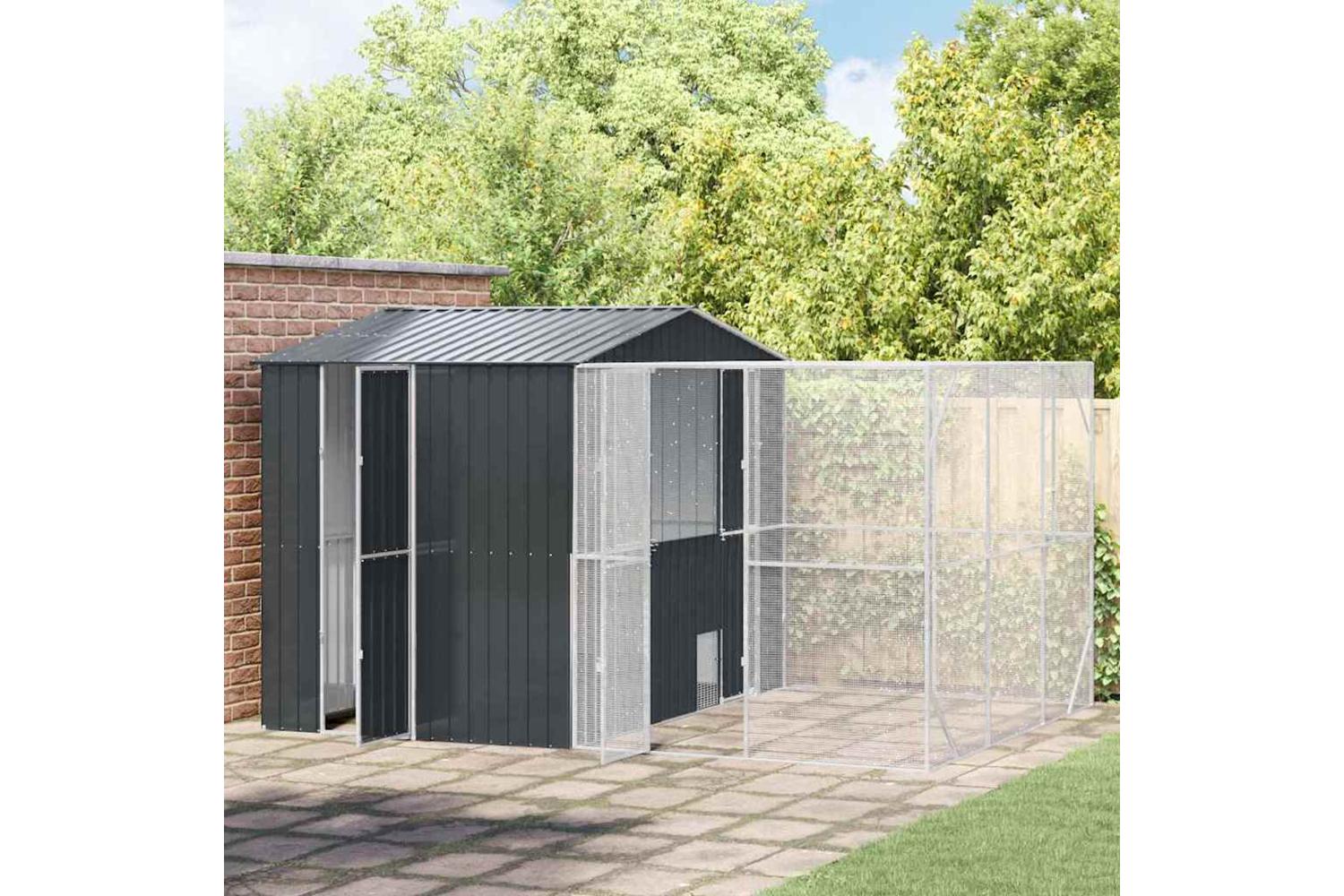 Vidaxl Bird Cage Anthracite 425 X 304 X 247 Cm Galvanised Steel-3