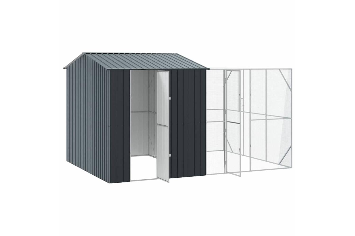 Vidaxl Bird Cage Anthracite 425 X 304 X 247 Cm Galvanised Steel-4