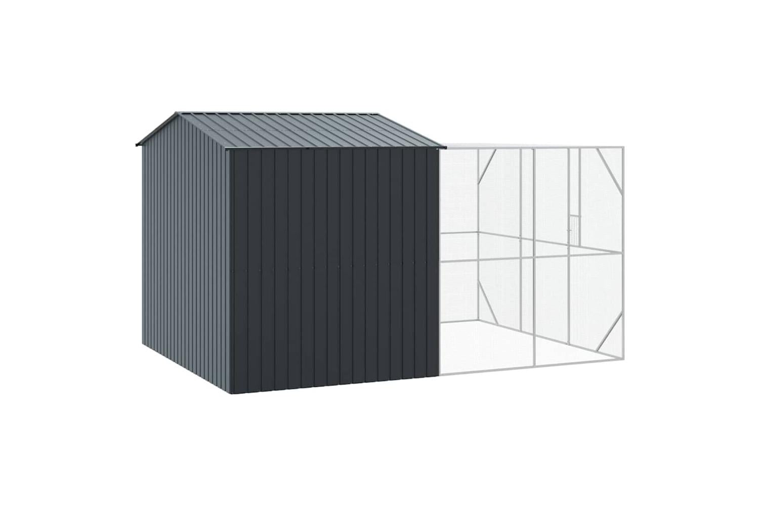 Vidaxl Bird Cage Anthracite 425 X 304 X 247 Cm Galvanised Steel-5