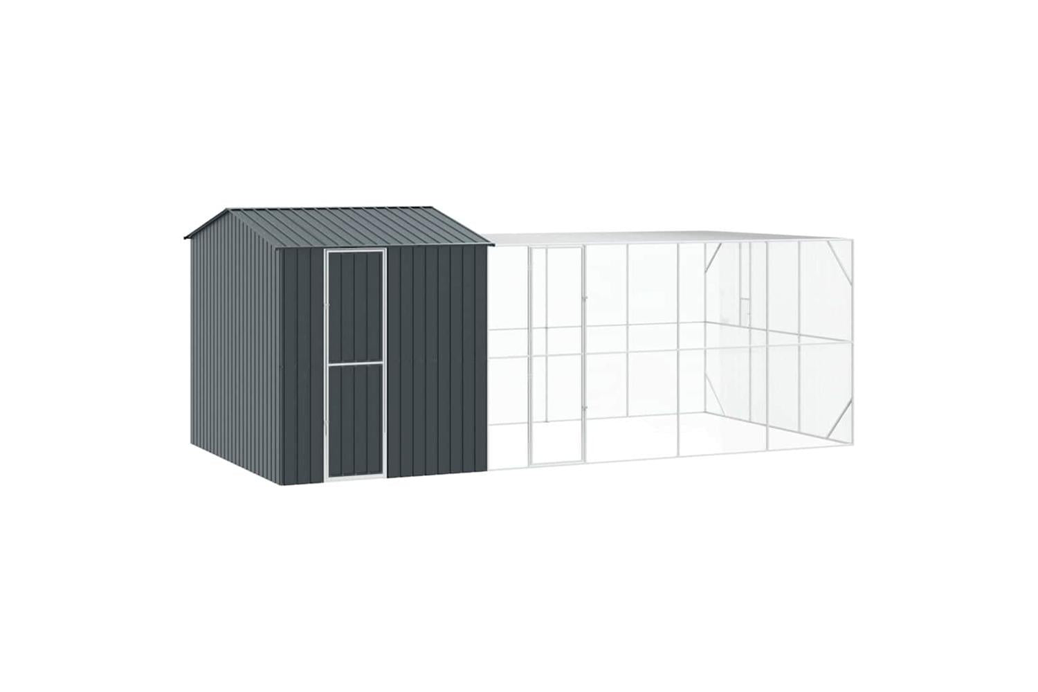 Vidaxl Bird Cage Anthracite 635 X 304 X 247 Cm Galvanised Steel-2
