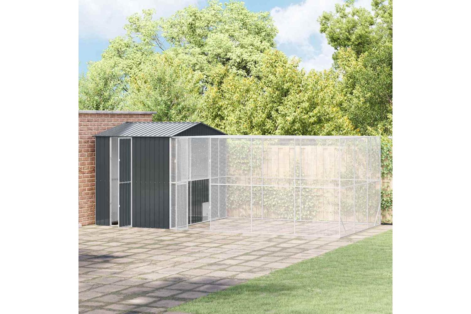 Vidaxl Bird Cage Anthracite 635 X 304 X 247 Cm Galvanised Steel-3