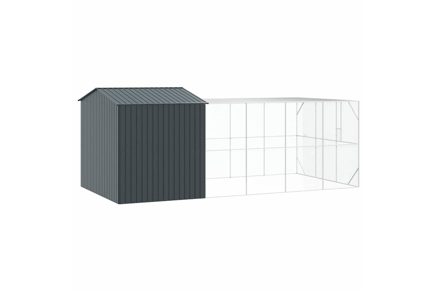 Vidaxl Bird Cage Anthracite 635 X 304 X 247 Cm Galvanised Steel-5