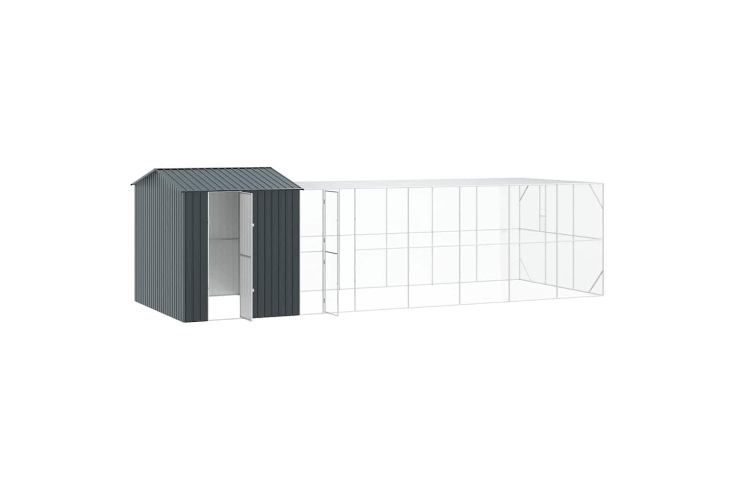 Vidaxl Bird Cage Anthracite 845 X 304 X 247 Cm Galvanised Steel-4