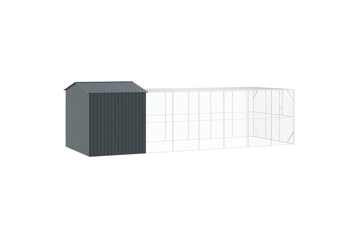 Vidaxl Bird Cage Anthracite 845 X 304 X 247 Cm Galvanised Steel-5