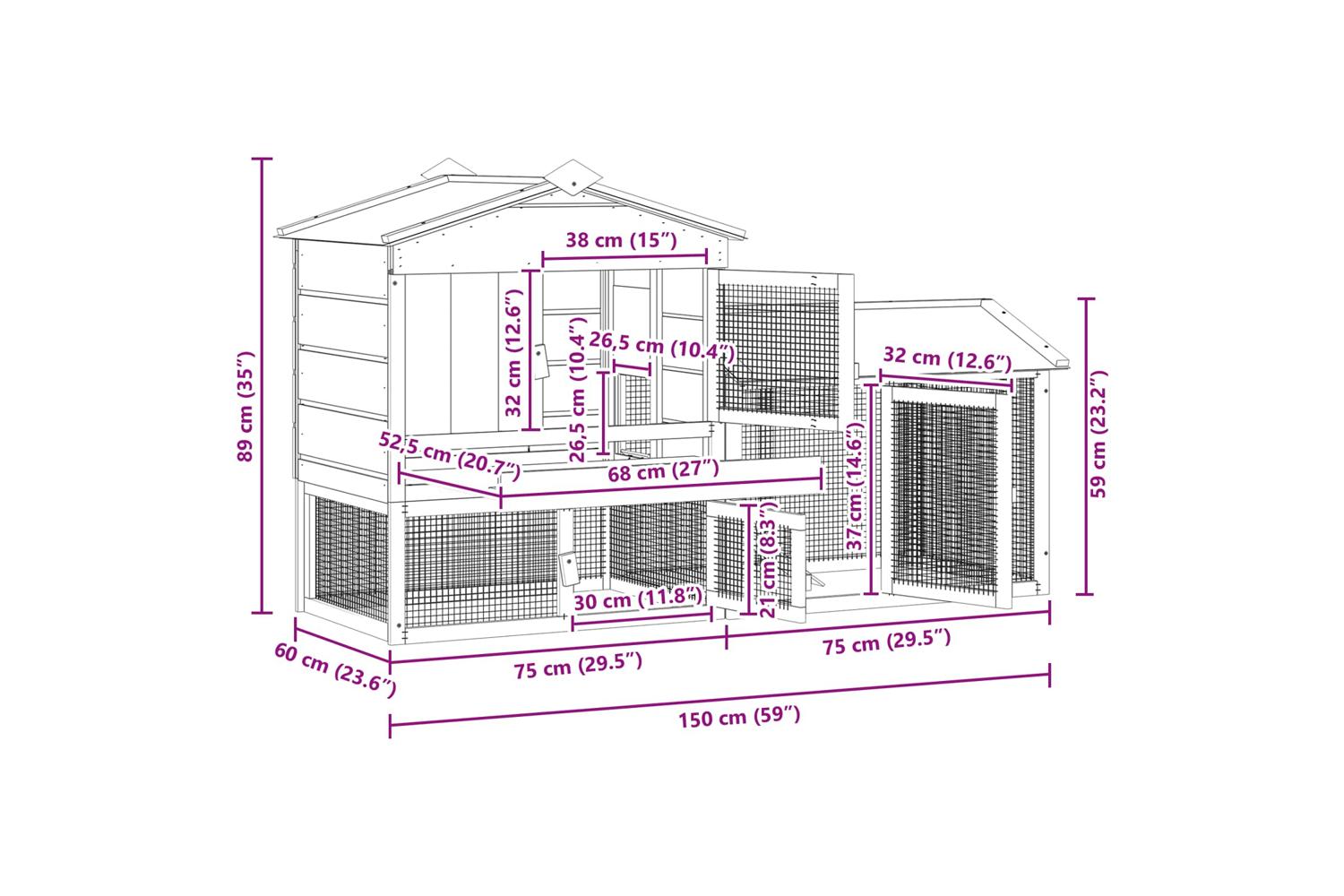 Vidaxl Chicken Coop 2 Pcs Brown Solid Pine Wood-4