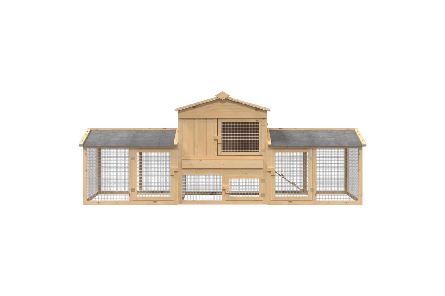 Vidaxl Chicken Coop 3 Pcs Brown Solid Pine Wood-2