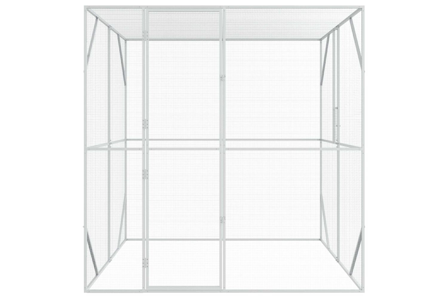 Vidaxl Bird Cage Anthracite 209 X 202 X 214 Cm Galvanised Steel-3