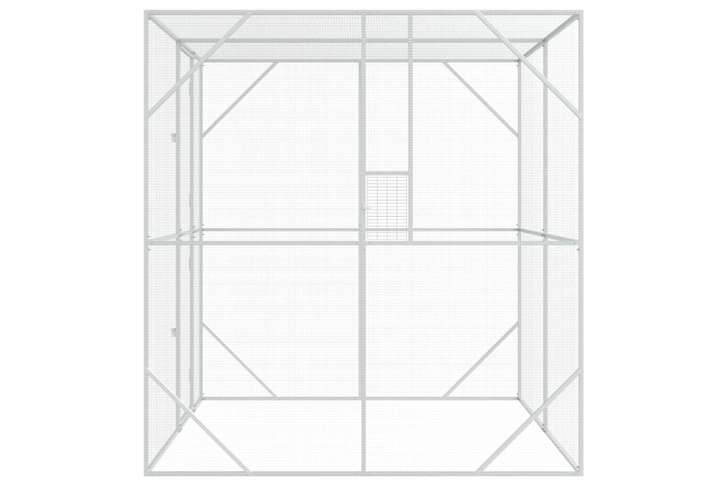 Vidaxl Bird Cage Anthracite 209 X 202 X 214 Cm Galvanised Steel-4