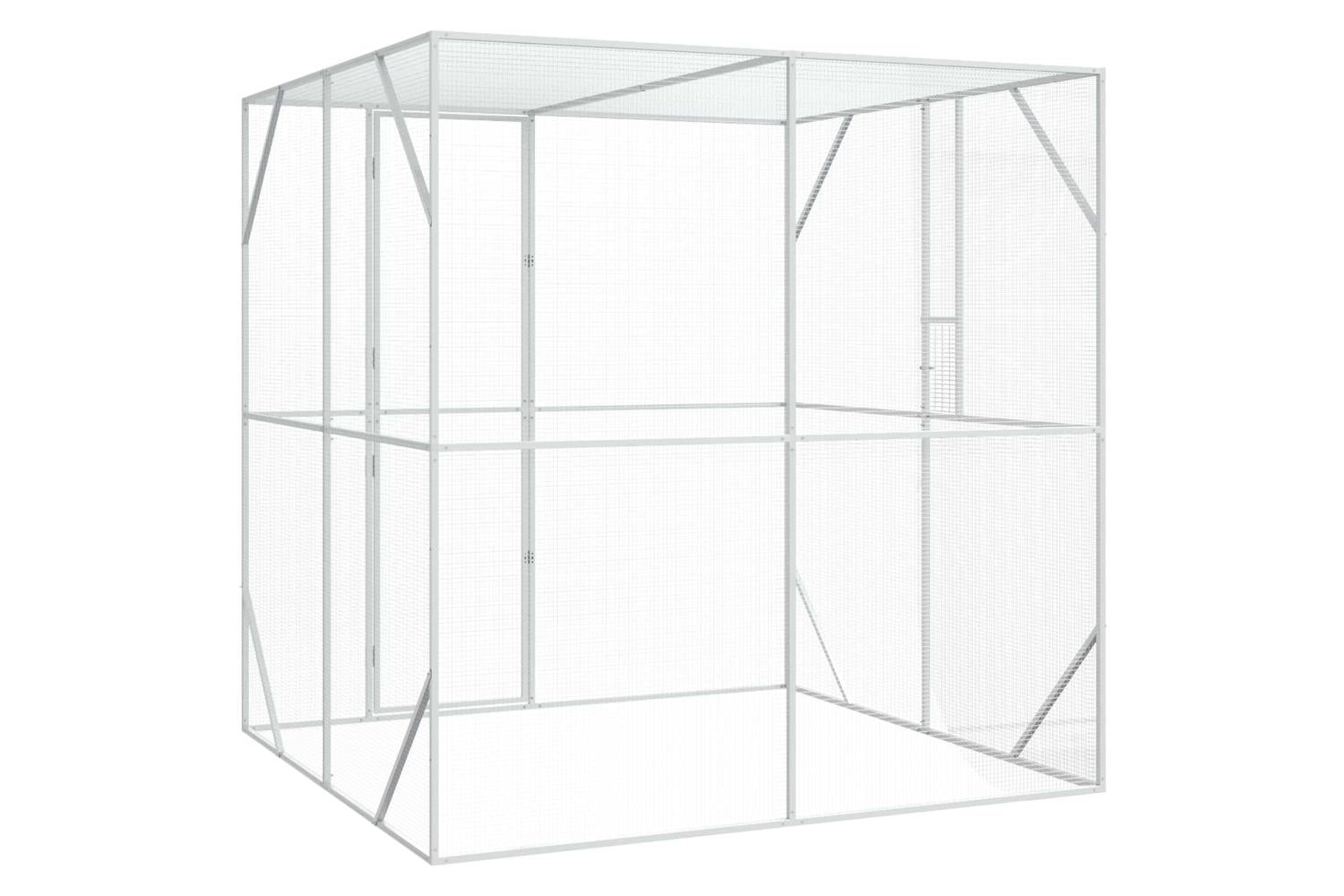 Vidaxl Bird Cage Anthracite 209 X 202 X 214 Cm Galvanised Steel-5
