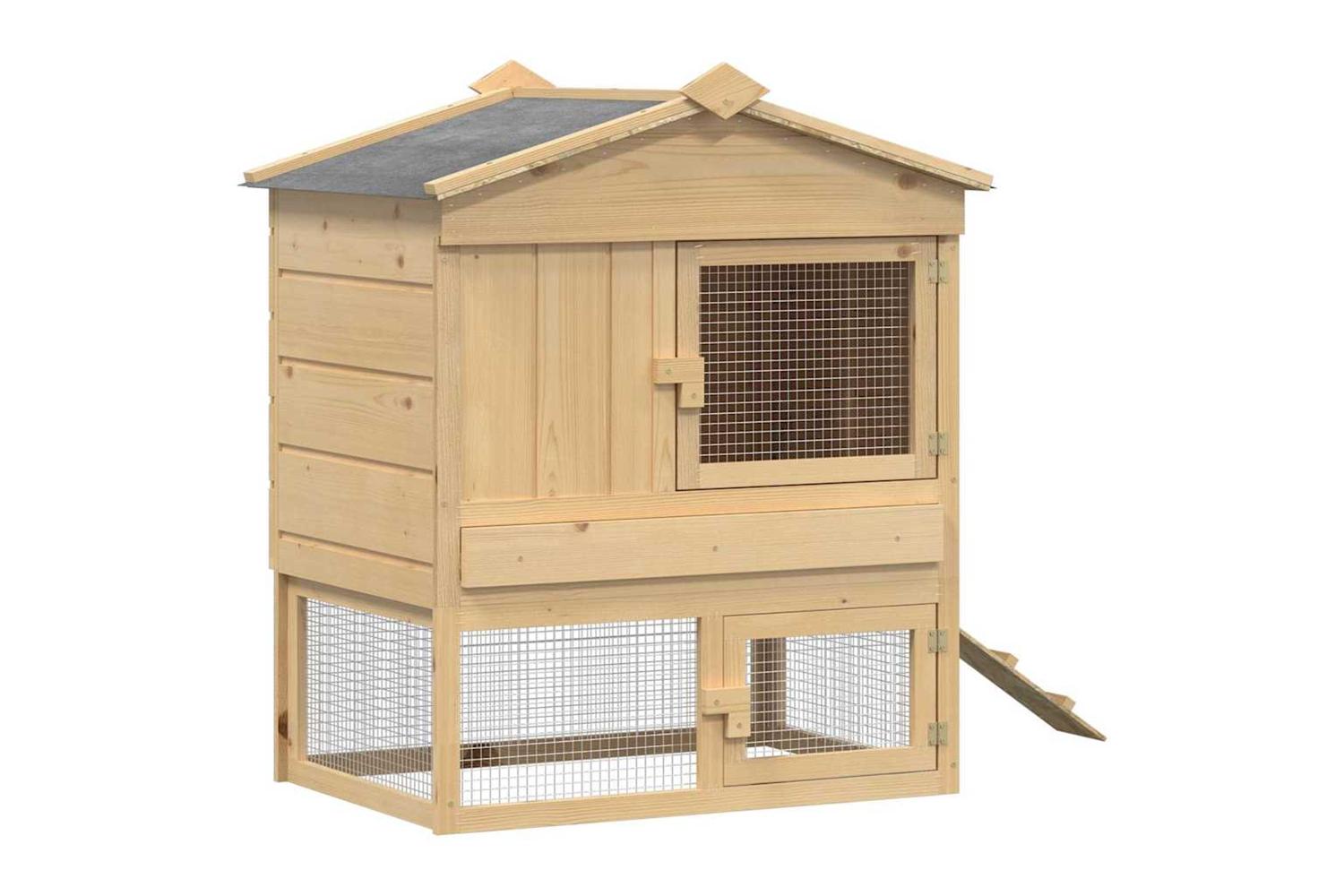 Vidaxl Chicken Coop Brown 75 X 60 X 89 Cm Solid Pine Wood-2