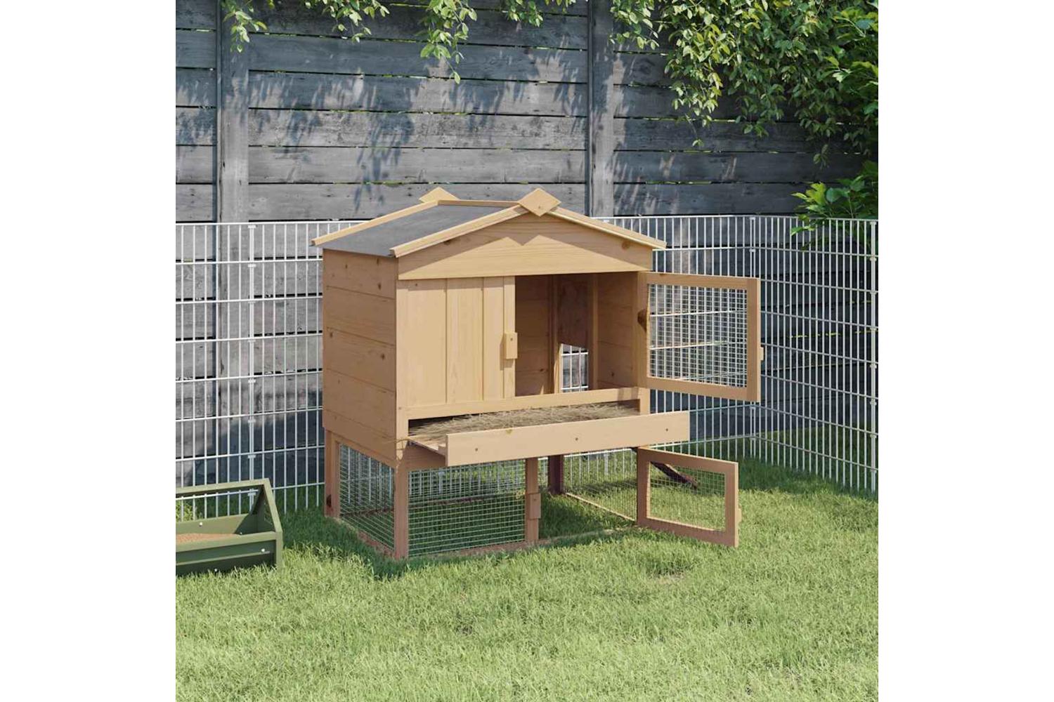 Vidaxl Chicken Coop Brown 75 X 60 X 89 Cm Solid Pine Wood-3