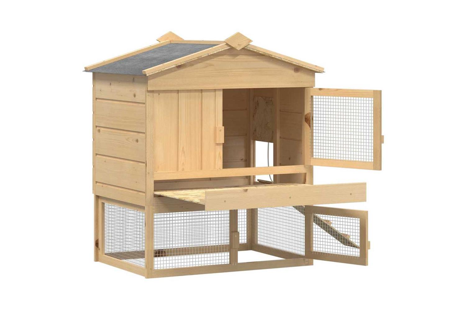 Vidaxl Chicken Coop Brown 75 X 60 X 89 Cm Solid Pine Wood-4
