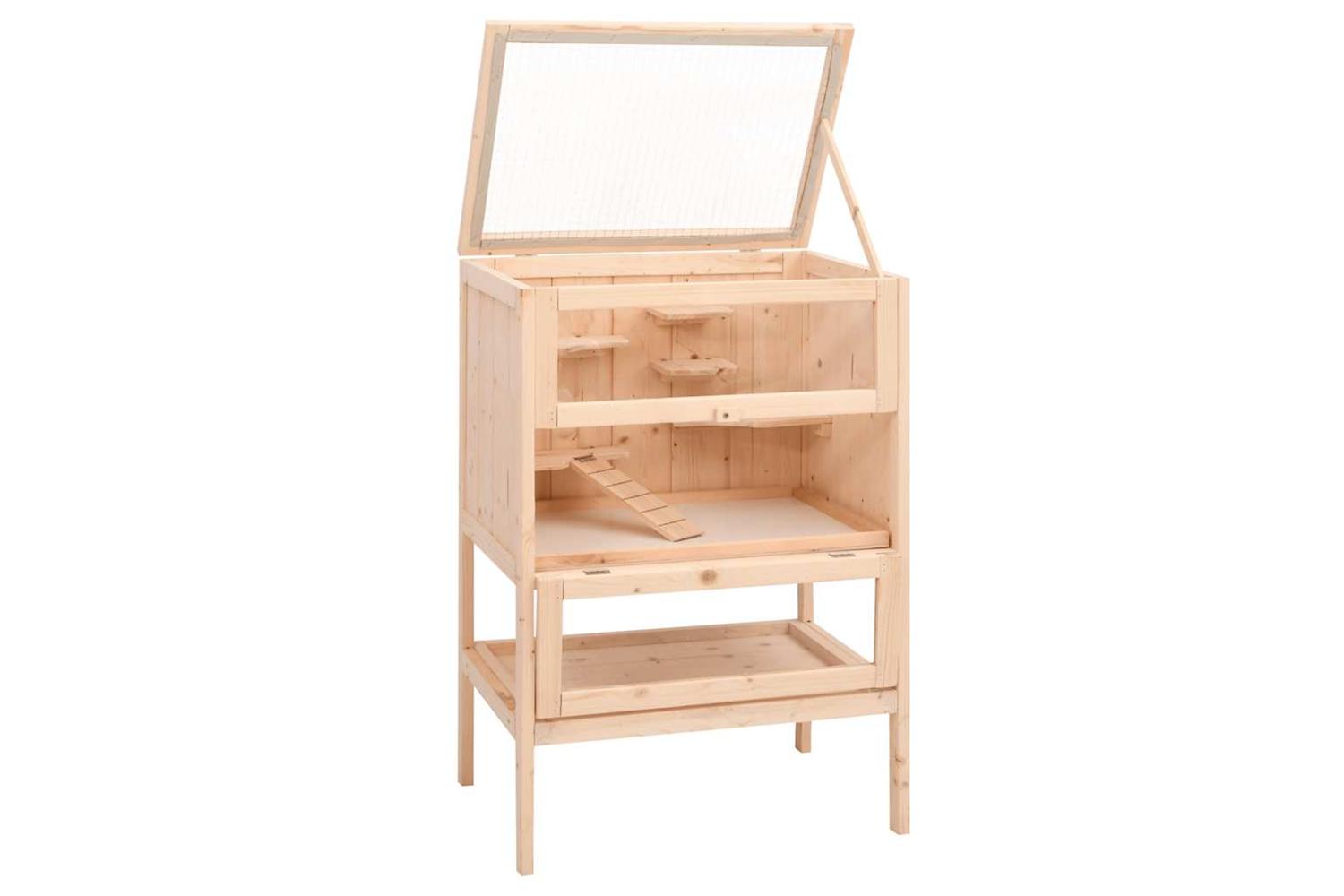 Vidaxl Hamster Cage 55x40x80 Cm Solid Wood Fir-3