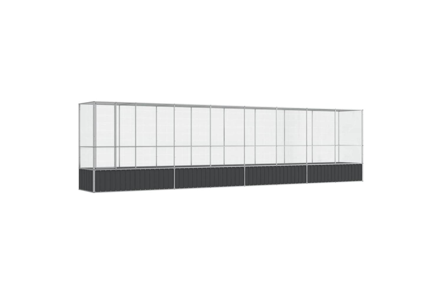 Vidaxl Aviary With Extension Silver 8345x107x212 Cm Steel-2