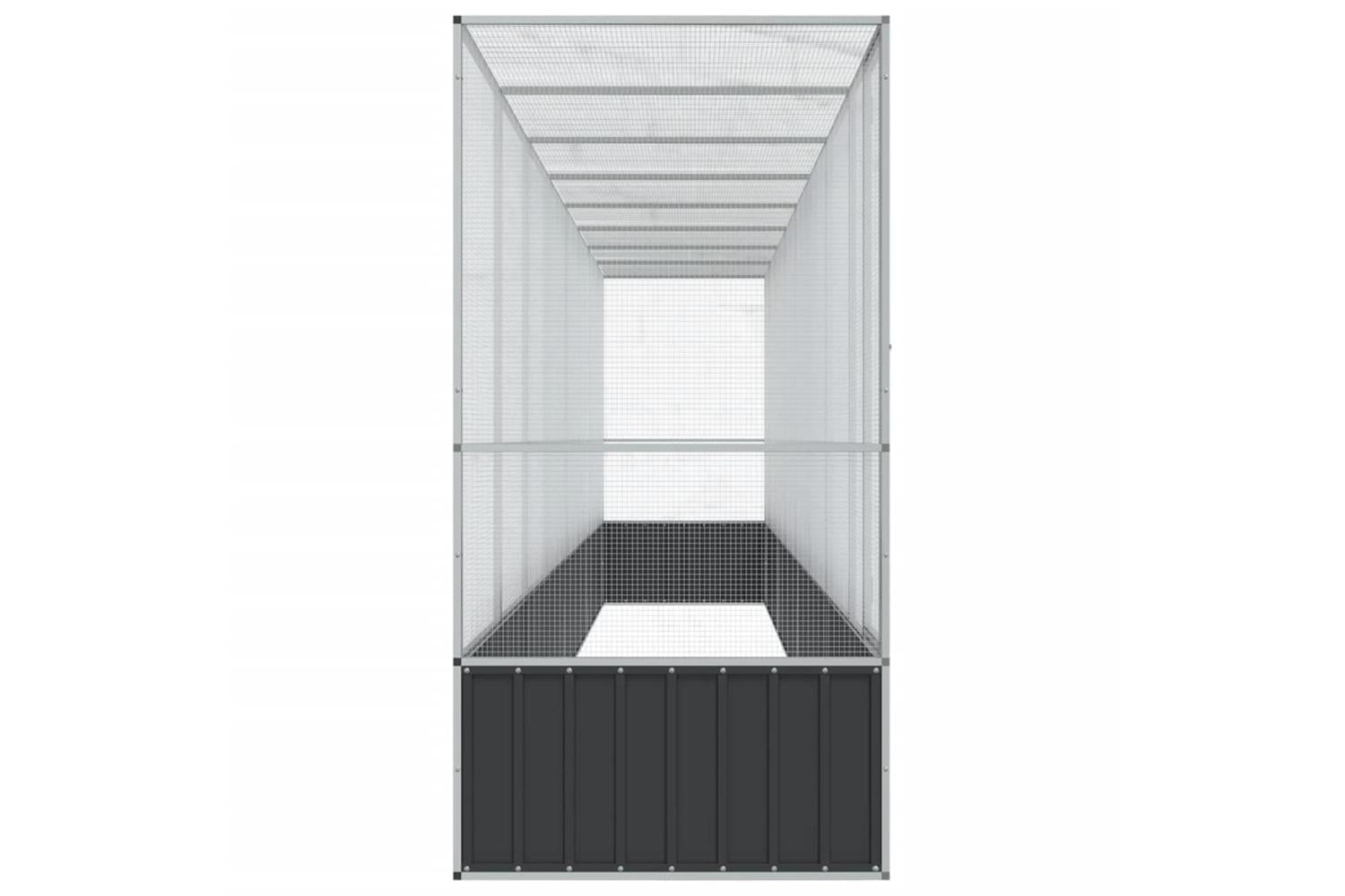 Vidaxl Aviary With Extension Silver 8345x107x212 Cm Steel-4