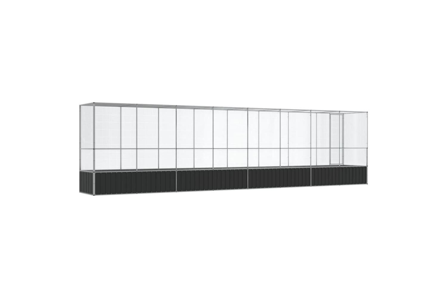 Vidaxl Aviary With Extension Silver 8345x107x212 Cm Steel-5