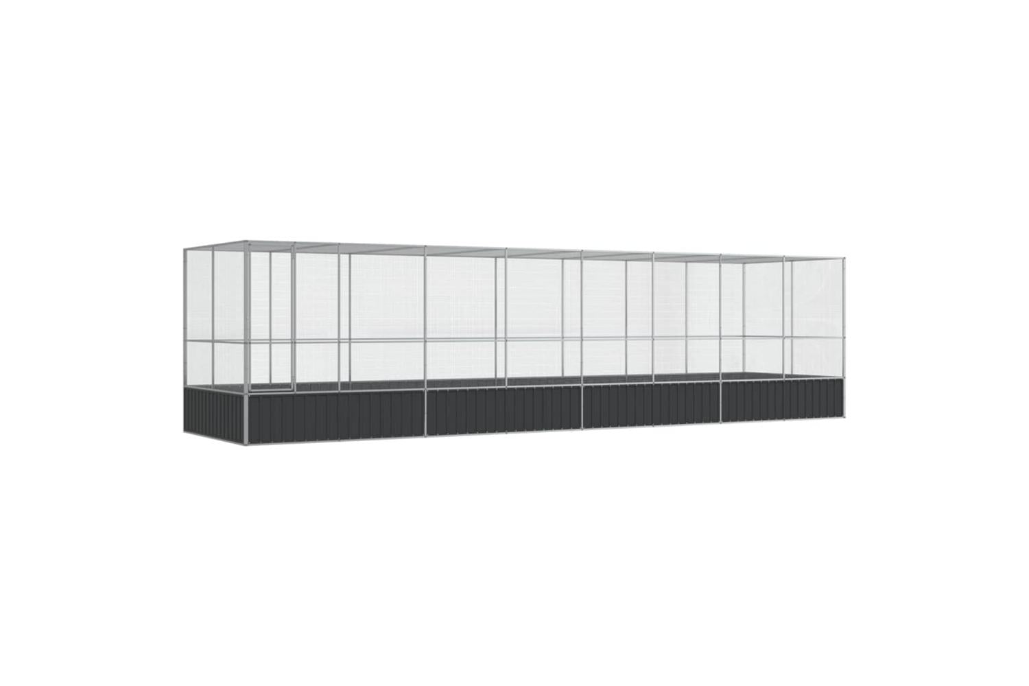 Vidaxl Aviary With Extension Silver 832x207x212 Cm Steel-2