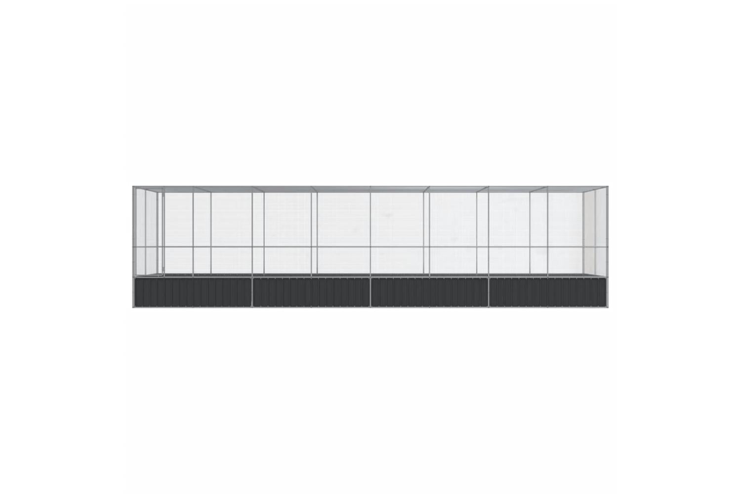 Vidaxl Aviary With Extension Silver 832x207x212 Cm Steel-3