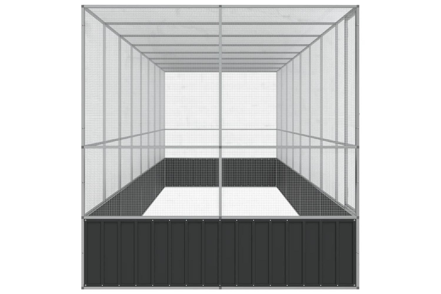 Vidaxl Aviary With Extension Silver 832x207x212 Cm Steel-4