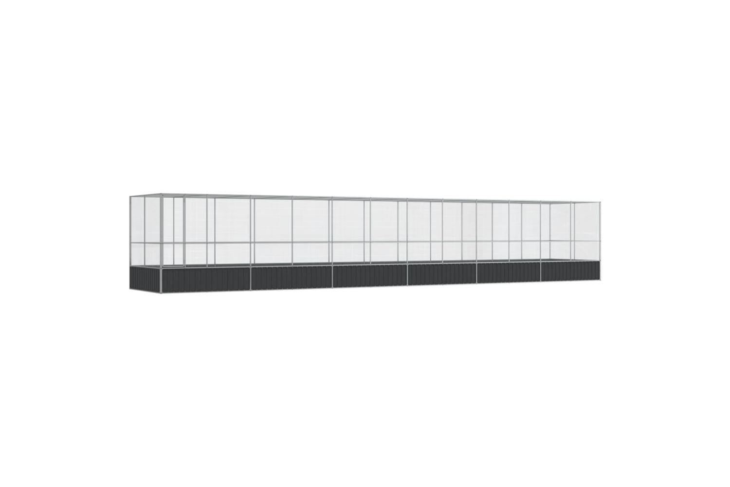 Vidaxl Aviary With Extension Silver 1246x207x212 Cm Steel-2